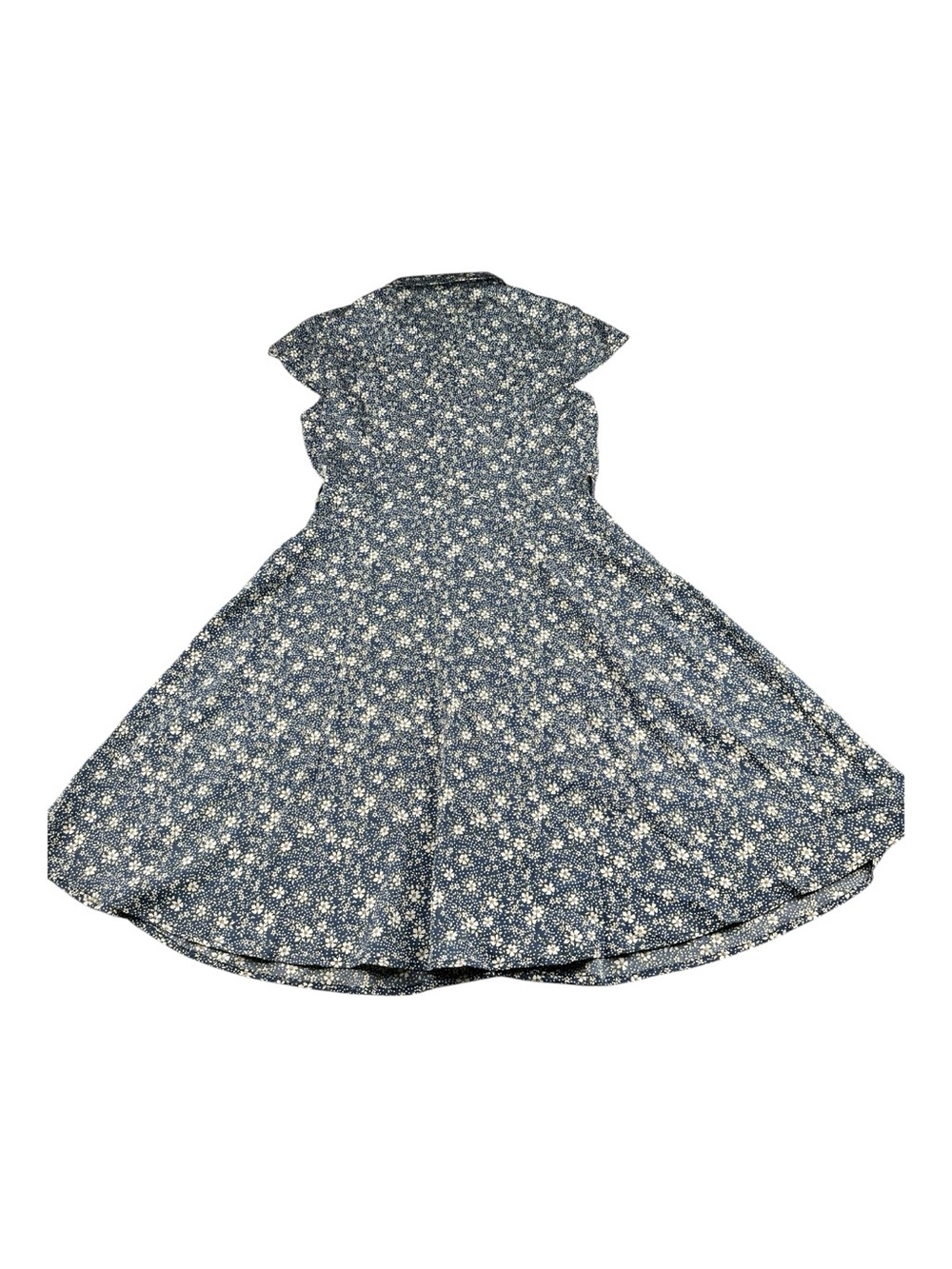 La Soul Blue Floral Button Front Fit & Flare Dress 90s Cottagecore M - Picture 6 of 8
